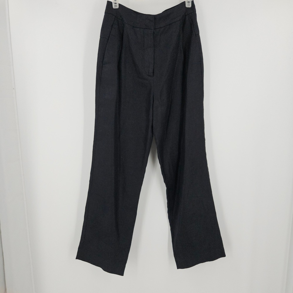 Massimo Dutti Lightweight Trouser Pants Black Tailored Office Minimalist 4